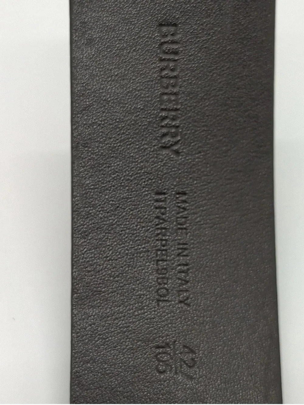 Auth Burberry 'TB' Logo Leather Black Belt